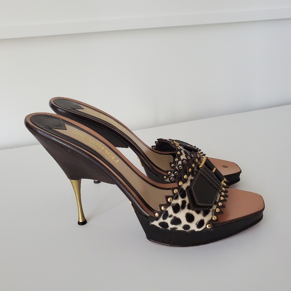 Womens  BRUNOMAGLI  Hand Made In Italy  Calf Hair Slide Size 8.5 - Picture 2 of 16